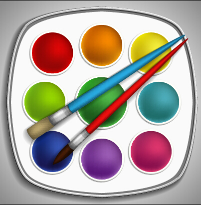 Dyes and brush pen vector