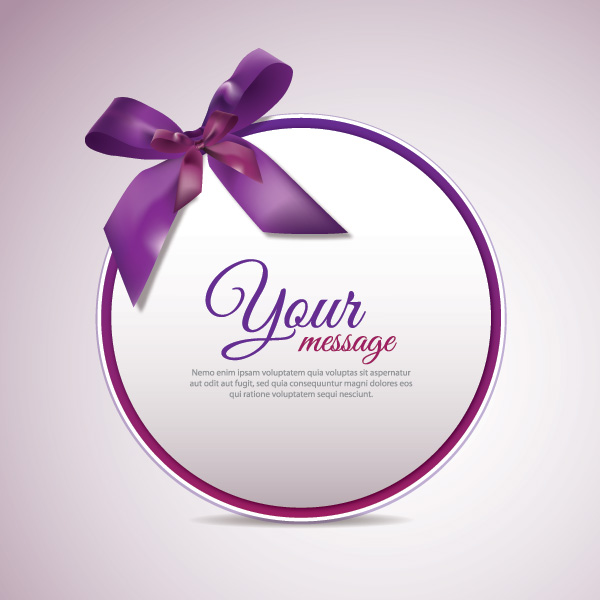Elegant velvet bow card vector