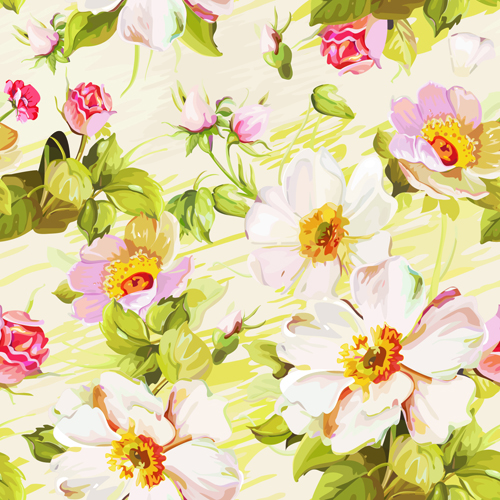 Beautiful Floral Patterns vector ser 02