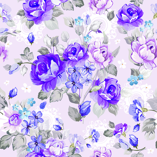 Beautiful Floral Patterns vector ser 04