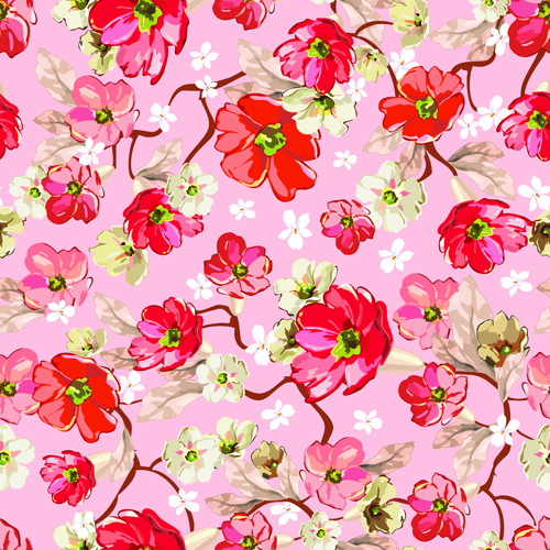 Beautiful Floral Patterns vector ser 05