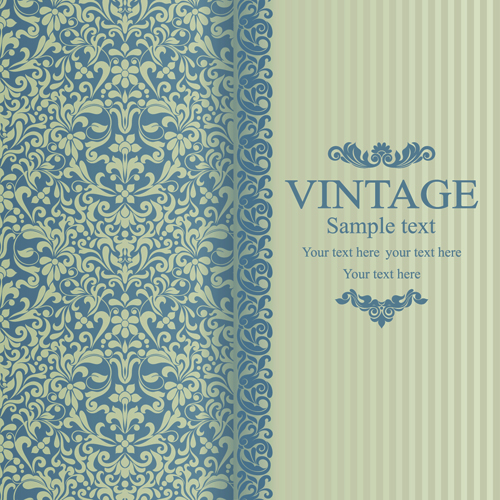 Floral Vintage backgrounds vector 04