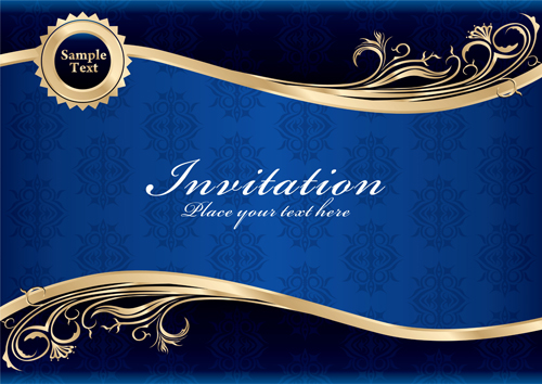 Gold elements vector backgrounds 02