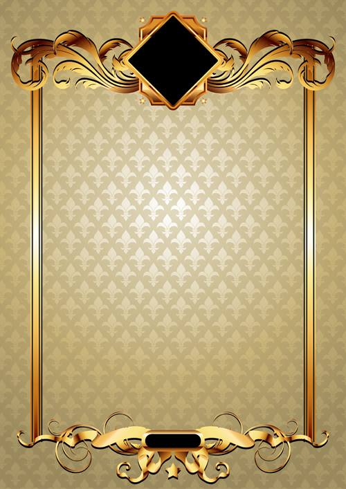Gold elements vector backgrounds 03