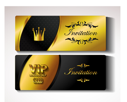 vip invitation cards golden 