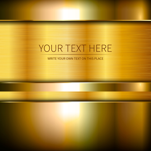 Golden metallic shiny background vector 02