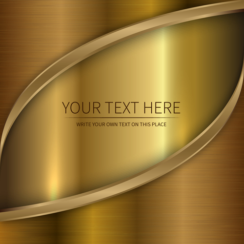 Golden metallic shiny background vector 04