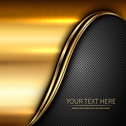 Golden metallic shiny background vector 05