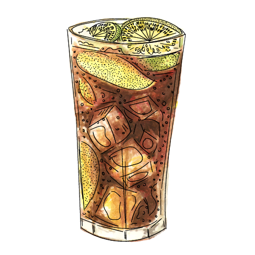Hand drawn cocktail watercolor vector material 04