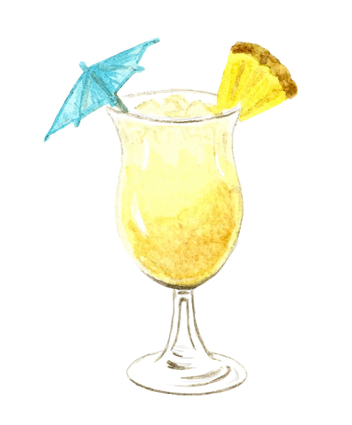 Hand drawn cocktail watercolor vector material 05