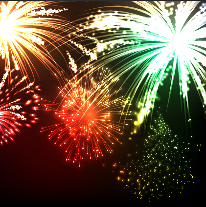 Holiday fireworks effect shiny background 02