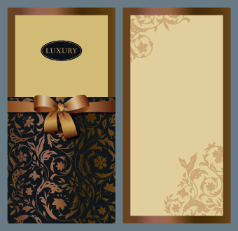 Delicate bow Invitation cards design vector 04