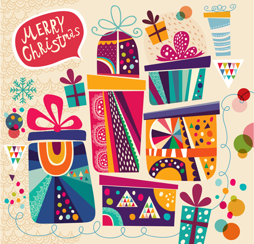 2014 Cute Cartoon Christmas elements vector 02