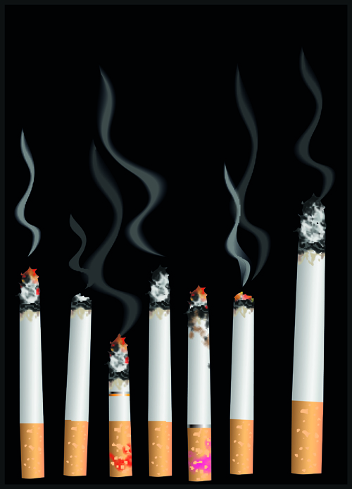 Set of No smoking design elements vector 03