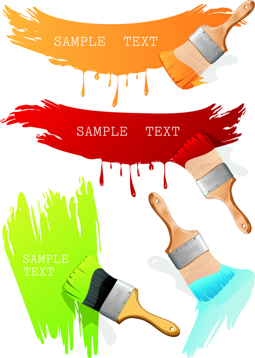 Colorful Paint elements art vector 01