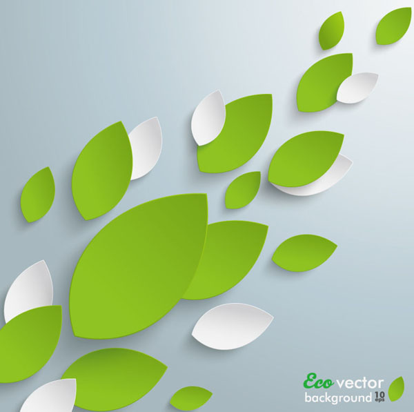 Paper leaves eco background vector