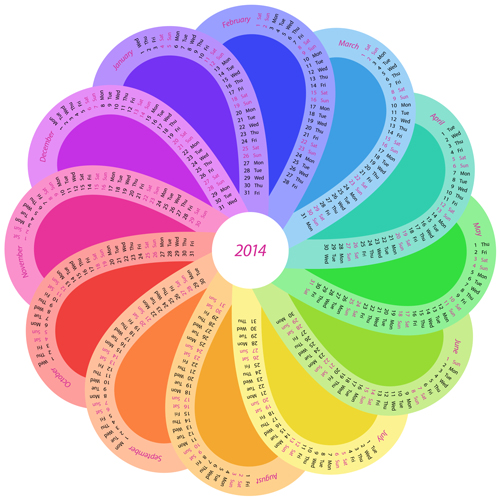 round calendars calendar 2014 