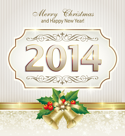 Shiny 2014 New Year frame background vector 01