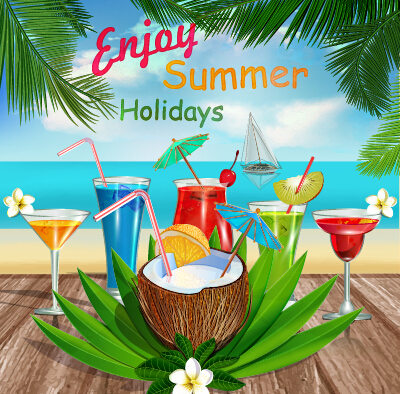 travel summer fruit drink background 