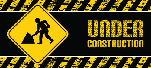 Construction signs mix Garbage elements vector 01