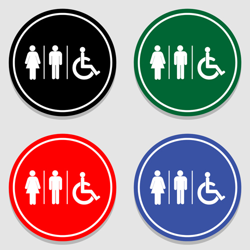 Vector toilet sign man and woman design 10