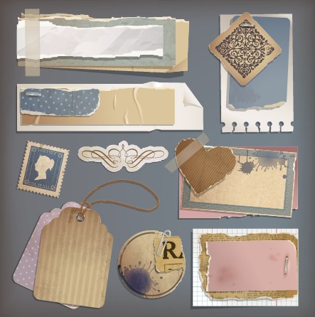 Vintage stickers and labels set 02
