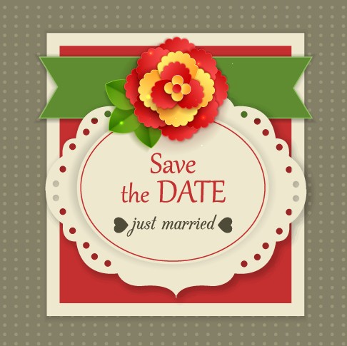 Elegant wedding invitations design vector 03
