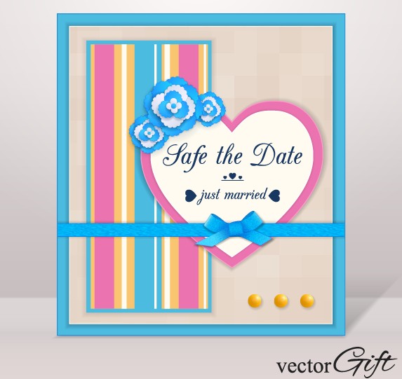 Elegant wedding invitations design vector 05