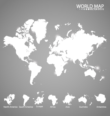 White world map creative vector