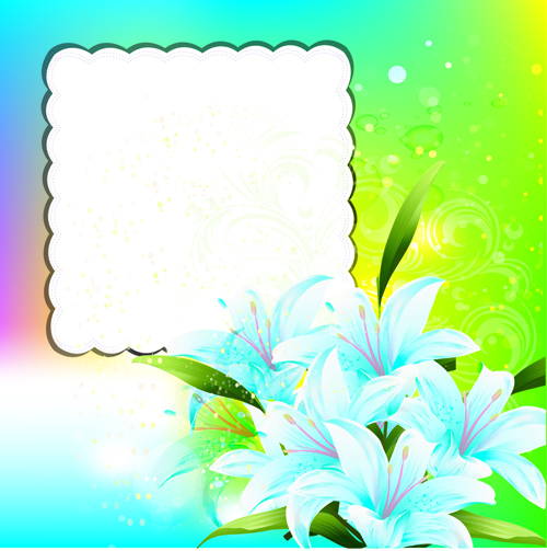 Abstract Background with flowers elements vector 04