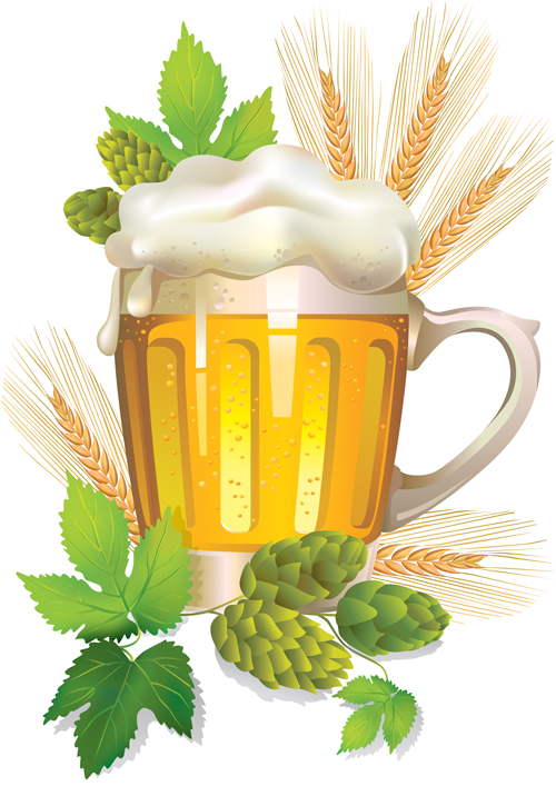 Different Beer elements covers for label and background 02