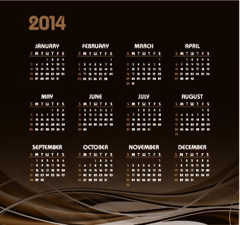 Vector set of 2014 calendar design 04