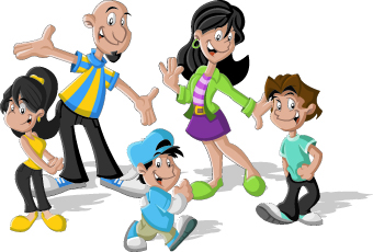 Funny cartoon people illustration 01