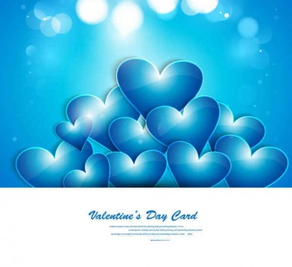 Blue heart greeting card shiny vector Blue heart greeting card shiny vector