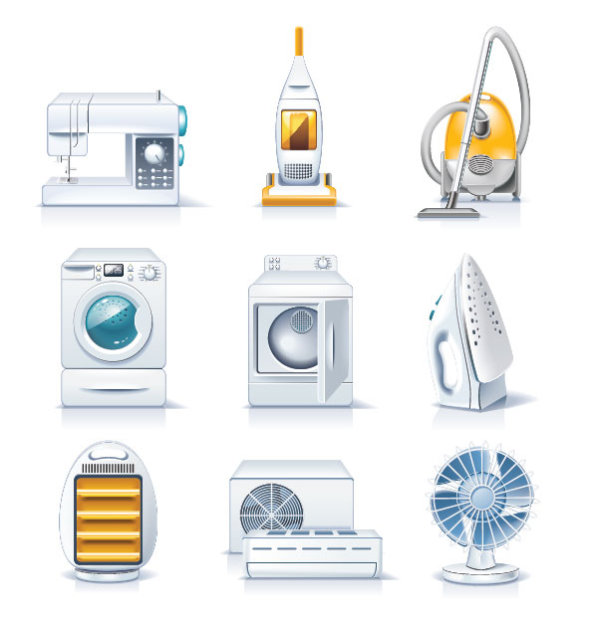 Different household appliances Vector art