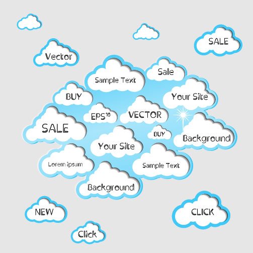 vector elements of Circle and cloud for the text template 02