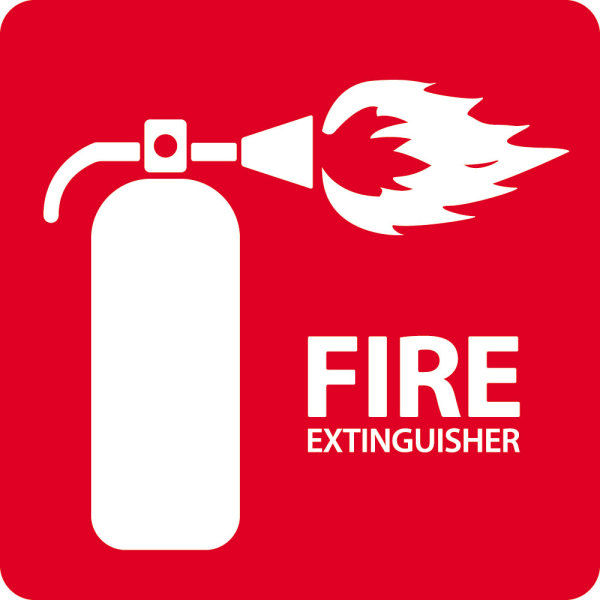 Fire extinguisher logo vector