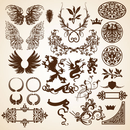 European style Decorative pattern Frame 01 vector