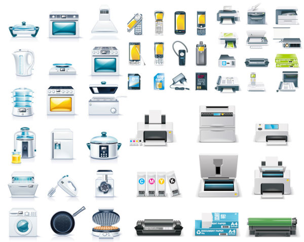 vector small icons appliances 