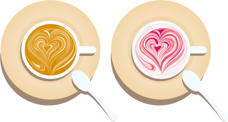 Decorative pattern coffee vector material
