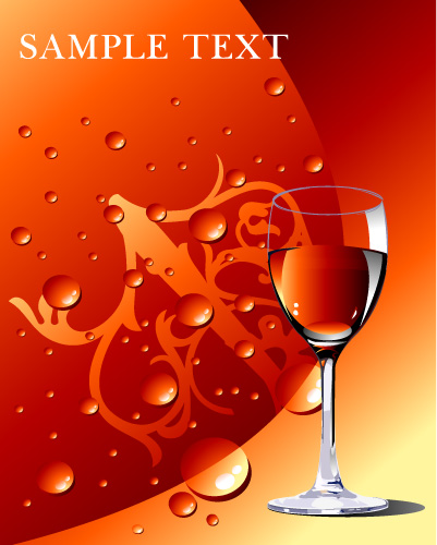Red wine and water vector graphics