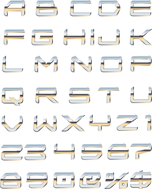 metal style metal alphabet 