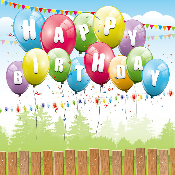 Color Balloon with Festival design vector 02