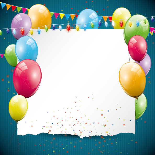 Color Balloon with Festival design vector 03