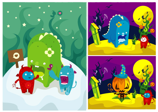 Color cartoon illustration vector graphics