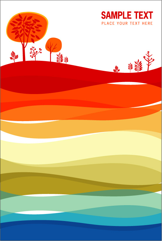 Hand drawn tree color background