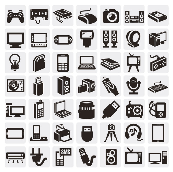 icons icon Huge collection collection black and white black 