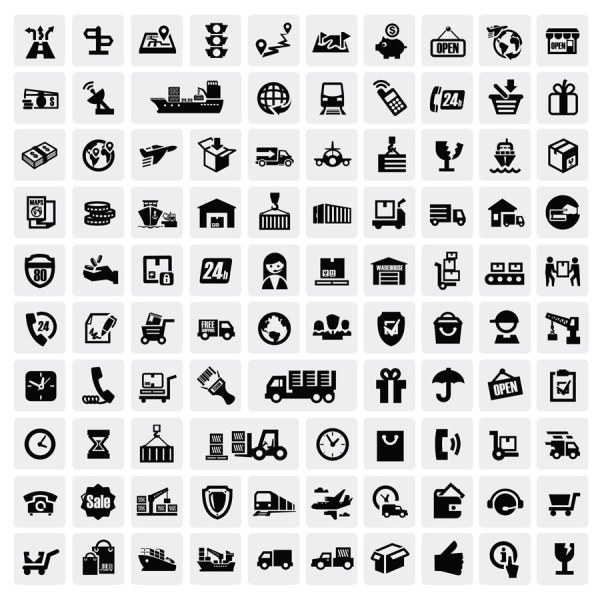 icons icon Huge collection black and white black 