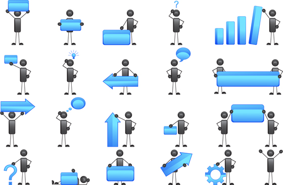 3D Little people and Billboard vector 02