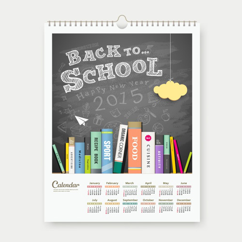 Back to school with calendar vector Back to school with calendar vector